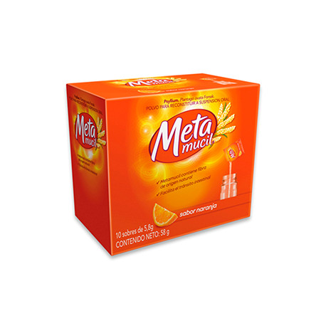 METAMUCIL FIBRA NATURAL SABOR NARANJA CAJA*10 SOBRES (Claro llegamos a toda Colombia)