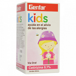 CETIRIZINA GENFAR KIDS ALERGIAS 0.1% FCO*60ML (Claro llegamos a toda Colombia)