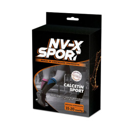 Calcetín deportivo unisex 15-20 mmHg NV-X® Sport white/black L (FarmaclaroColombia)